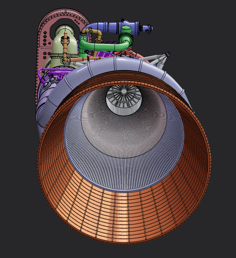 Apollo  Saturn V F-1 Rocket Engine 3Dprint model  3D print model_15