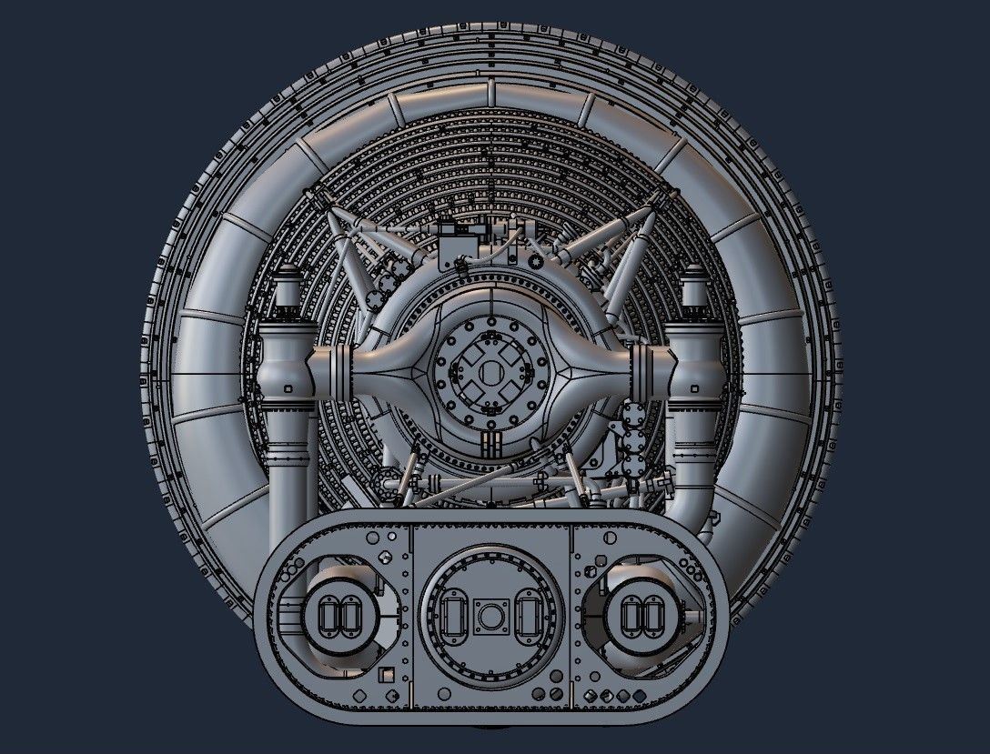 Apollo  Saturn V F-1 Rocket Engine 3Dprint model  3D print model_11