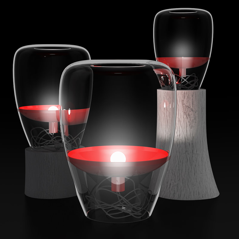 Glass Lamps Set 3D model_3