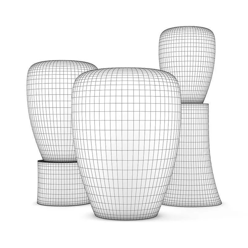 Glass Lamps Set 3D model_0