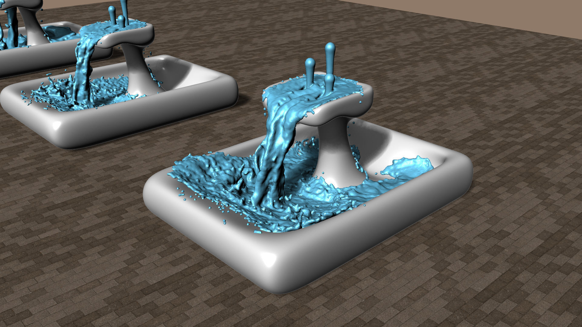 Modern Smooth Fountains 3D model_11