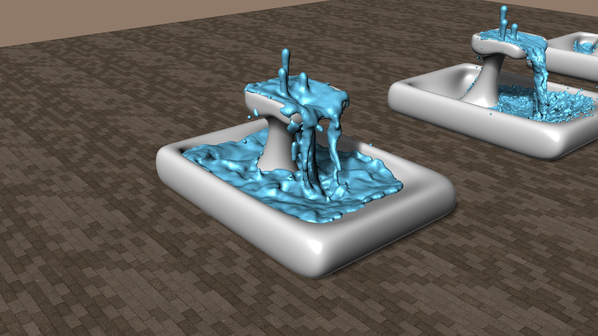 Modern Smooth Fountains 3D model_2