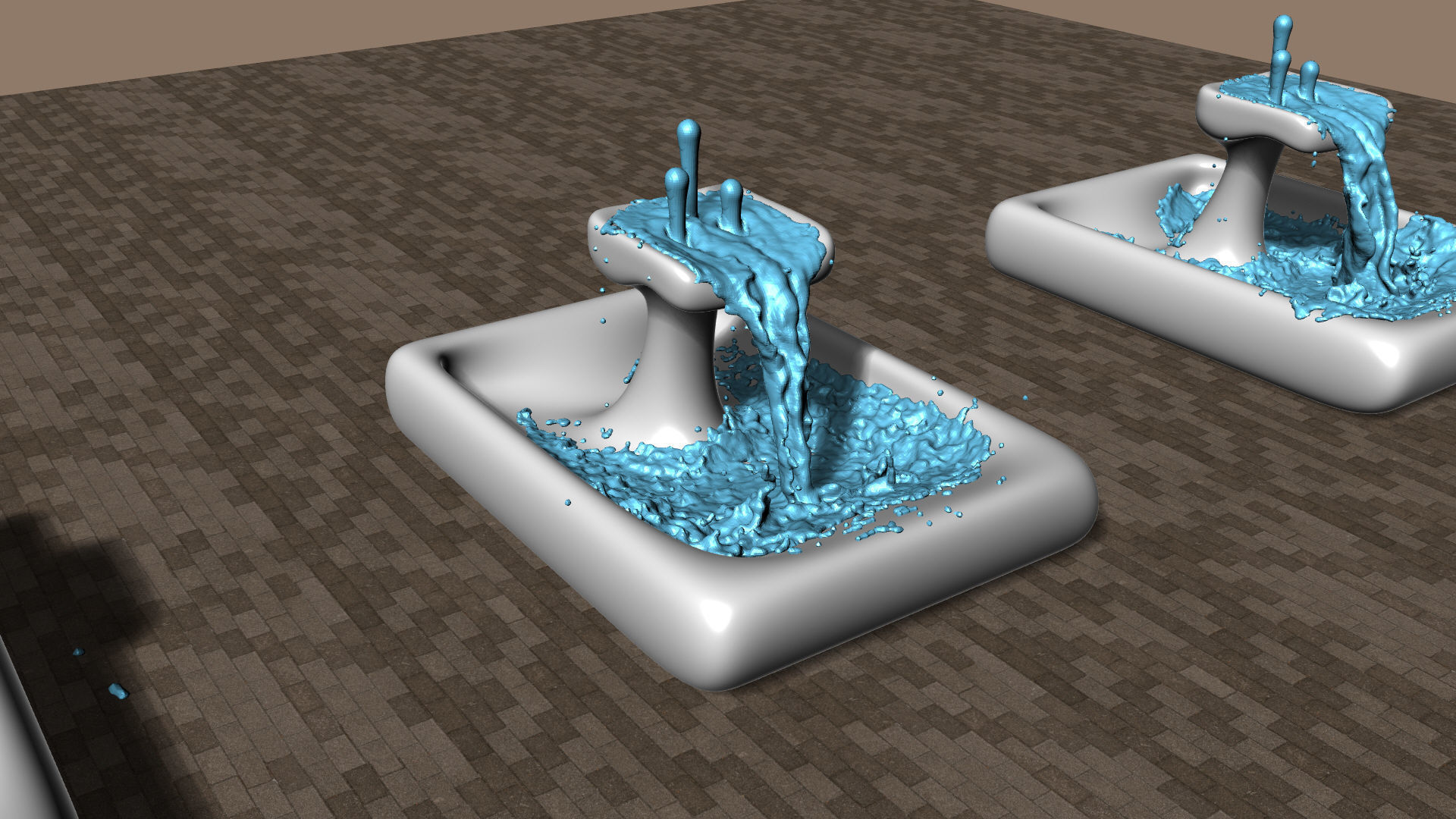 Modern Smooth Fountains 3D model_6