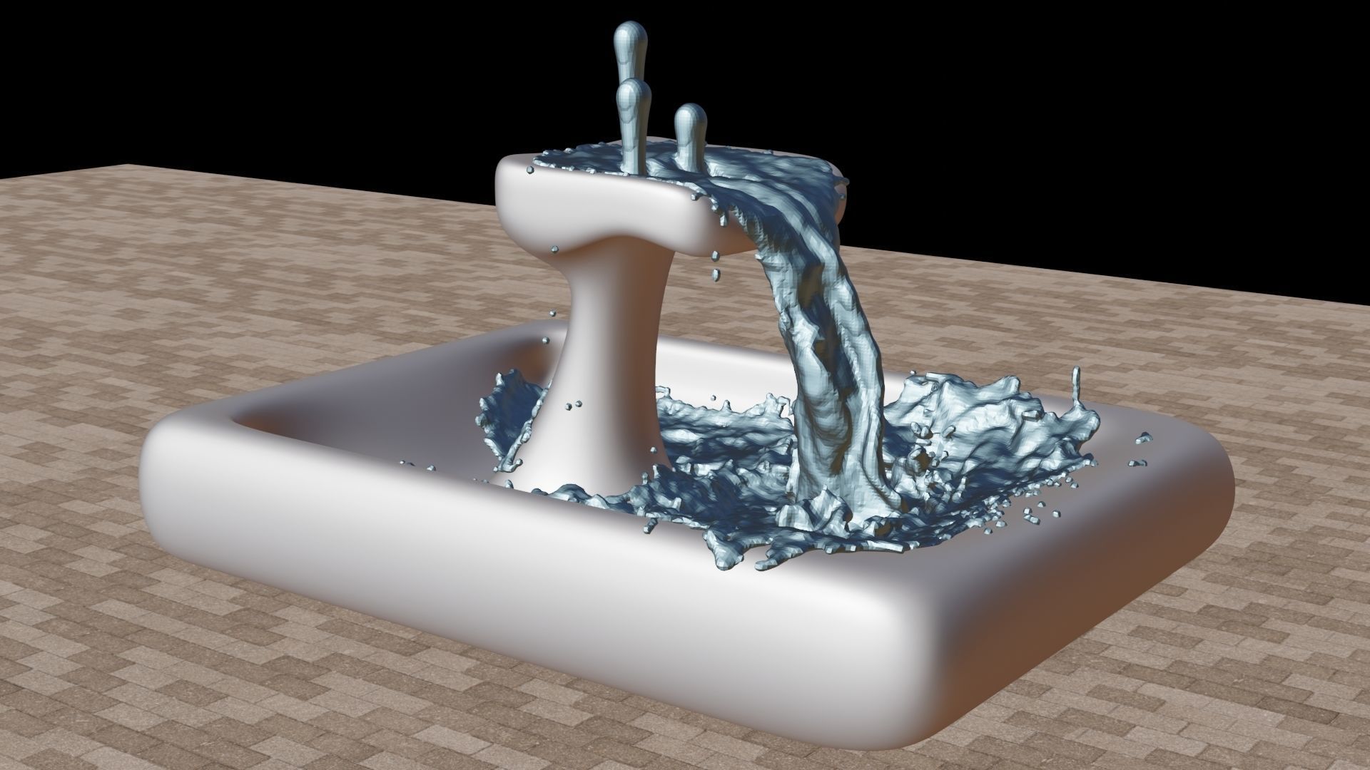 Modern Smooth Fountains 3D model_32
