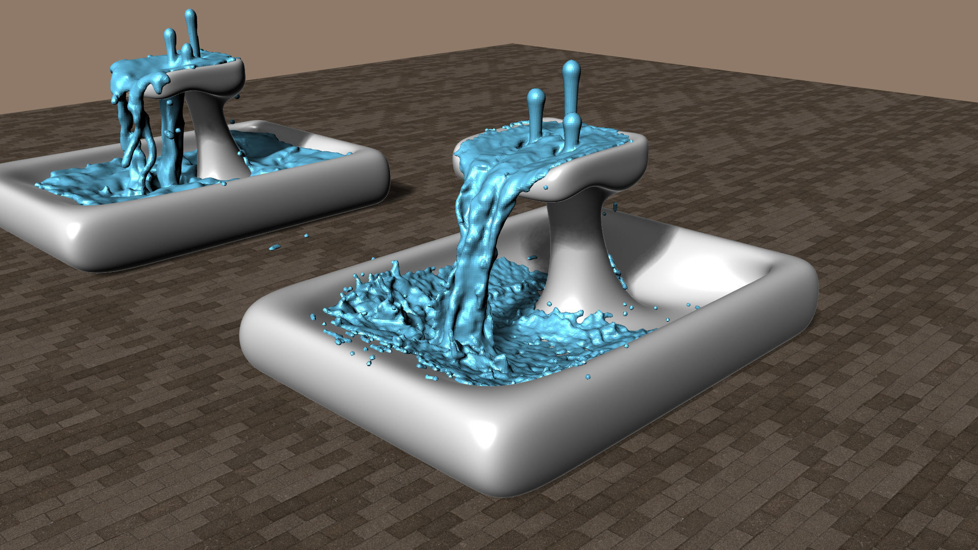 Modern Smooth Fountains 3D model_7
