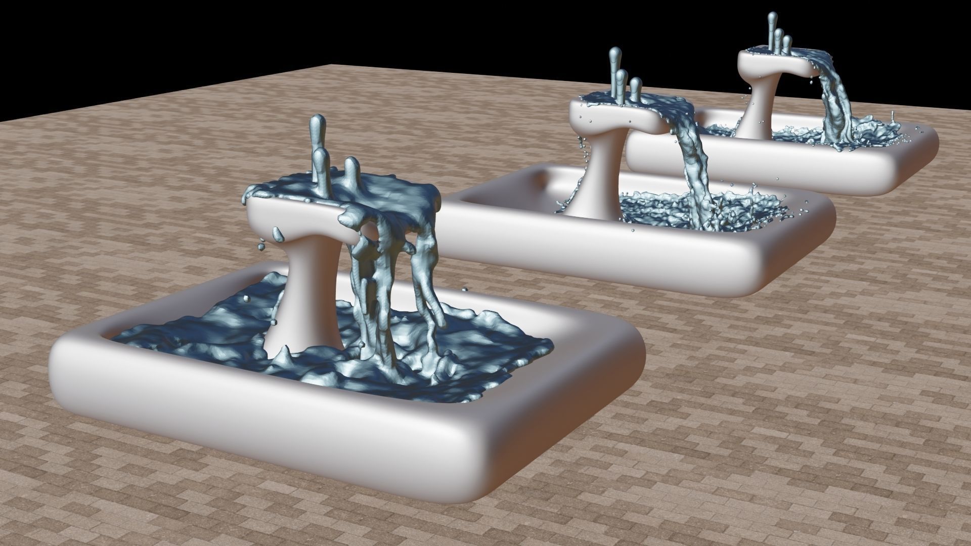 Modern Smooth Fountains 3D model_29