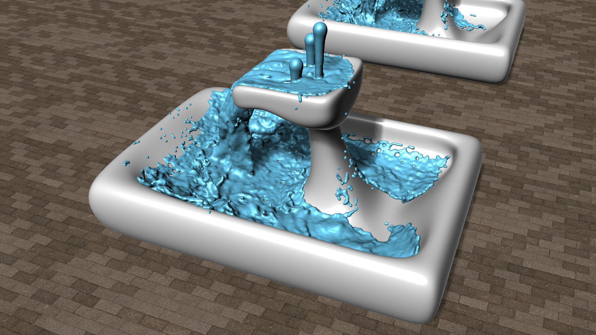 Modern Smooth Fountains 3D model_13