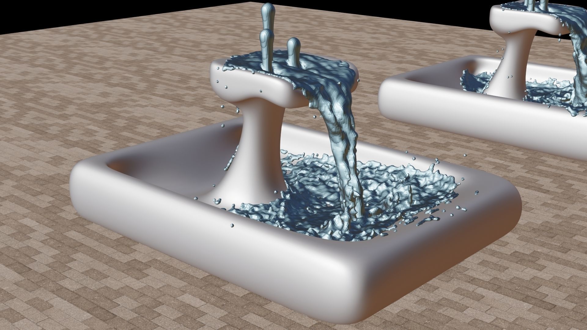 Modern Smooth Fountains 3D model_31