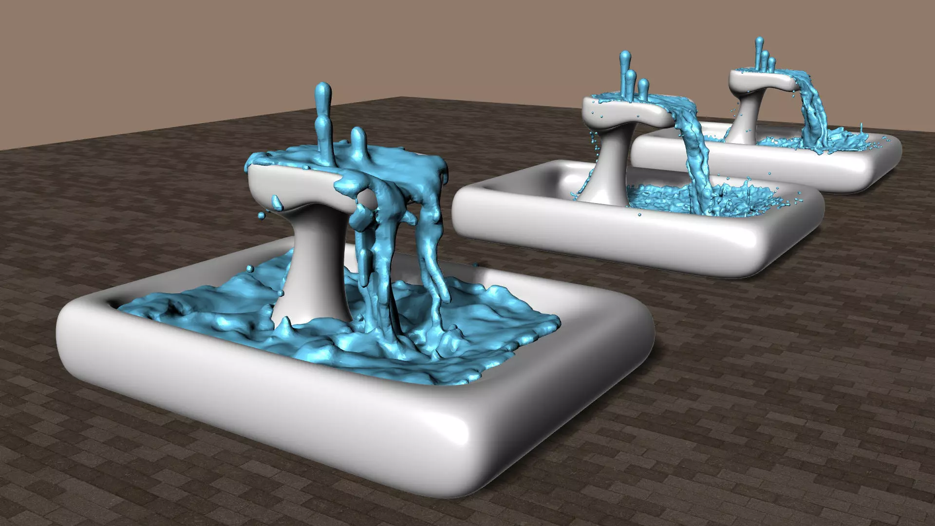 Modern Smooth Fountains 3D model_0