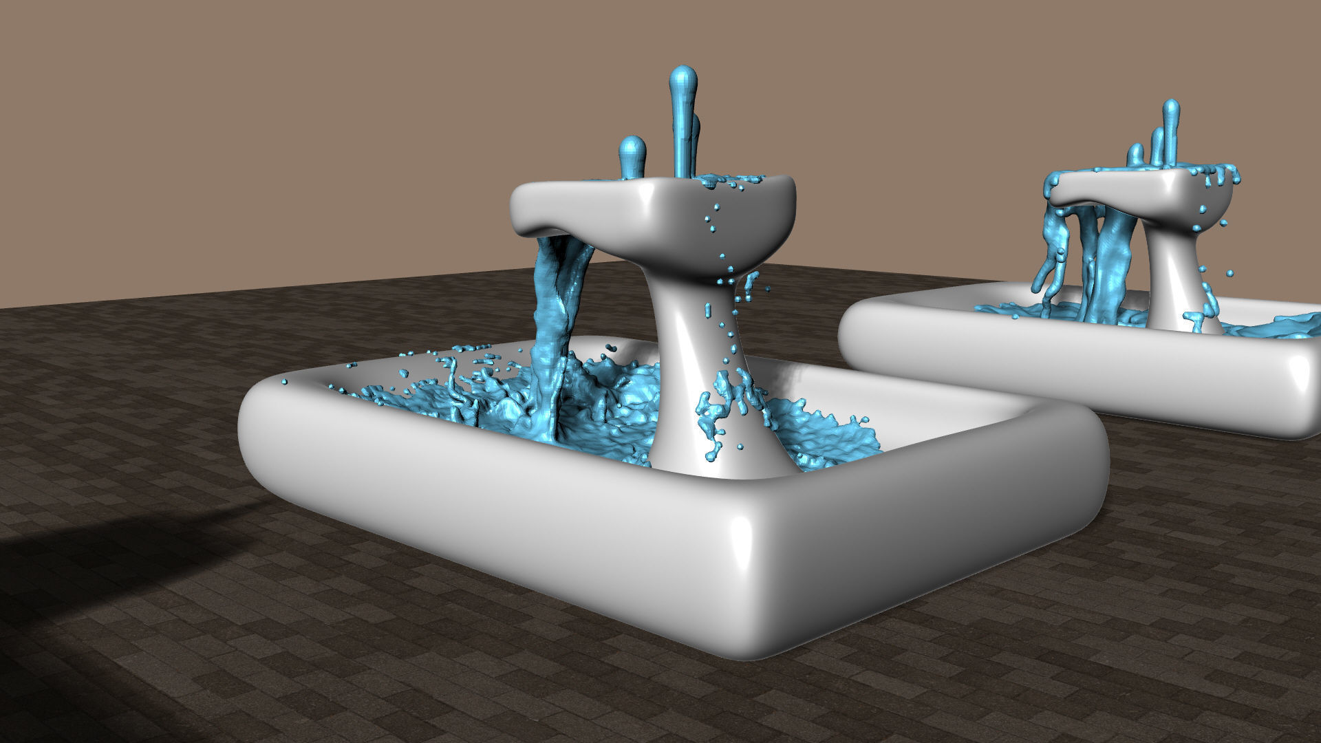 Modern Smooth Fountains 3D model_8
