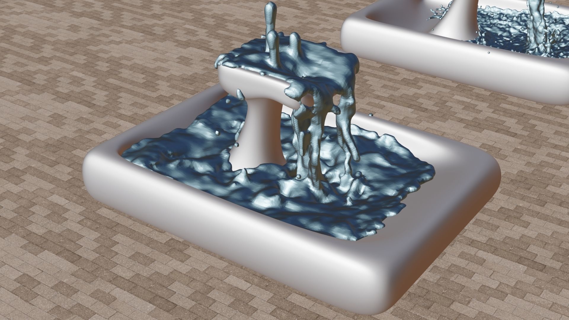 Modern Smooth Fountains 3D model_30