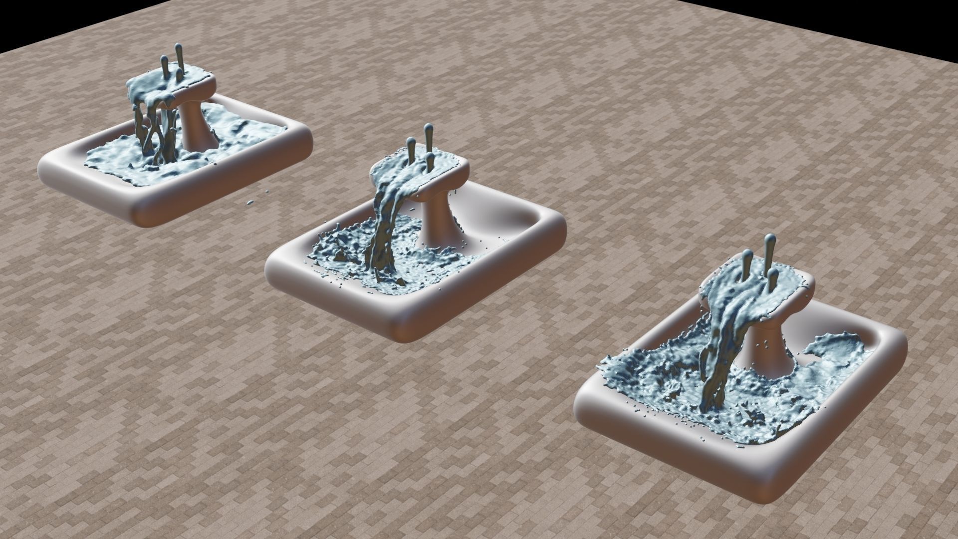 Modern Smooth Fountains 3D model_33