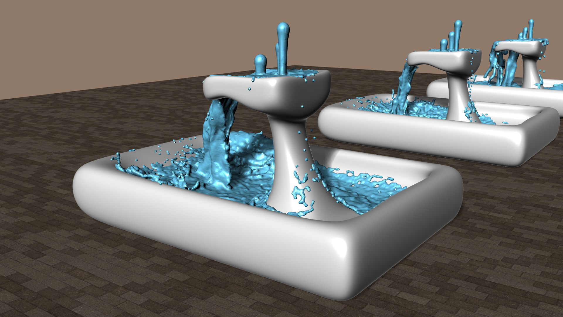 Modern Smooth Fountains 3D model_12