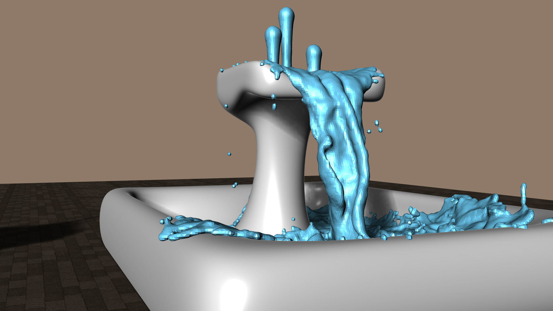 Modern Smooth Fountains 3D model_20