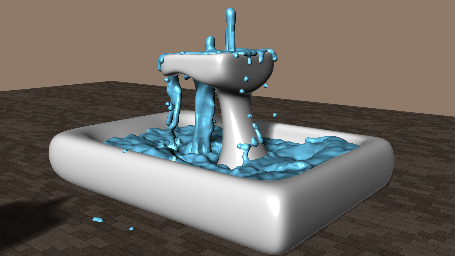 Modern Smooth Fountains 3D model_4