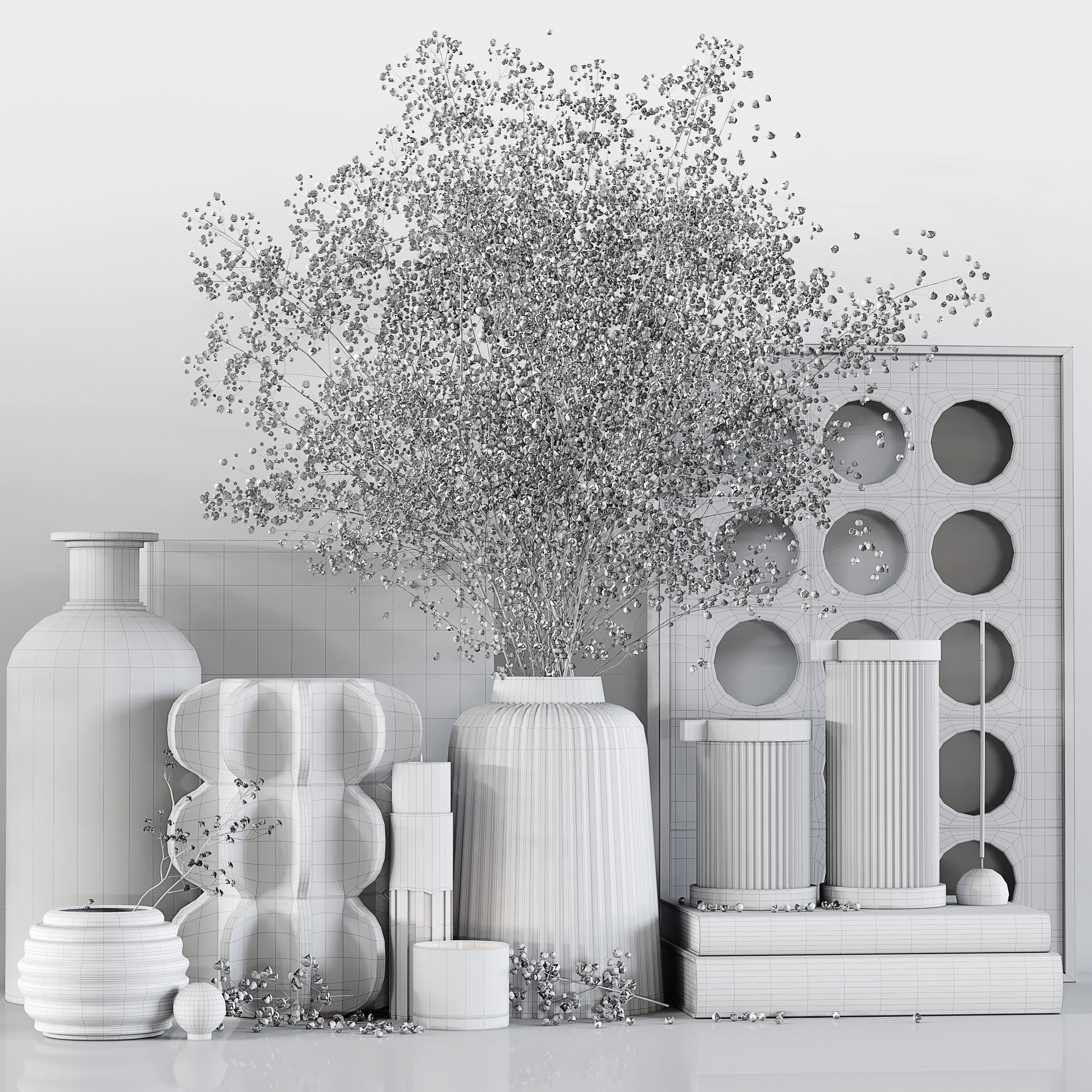 Decorative Set 161 Low-poly 3D model_5