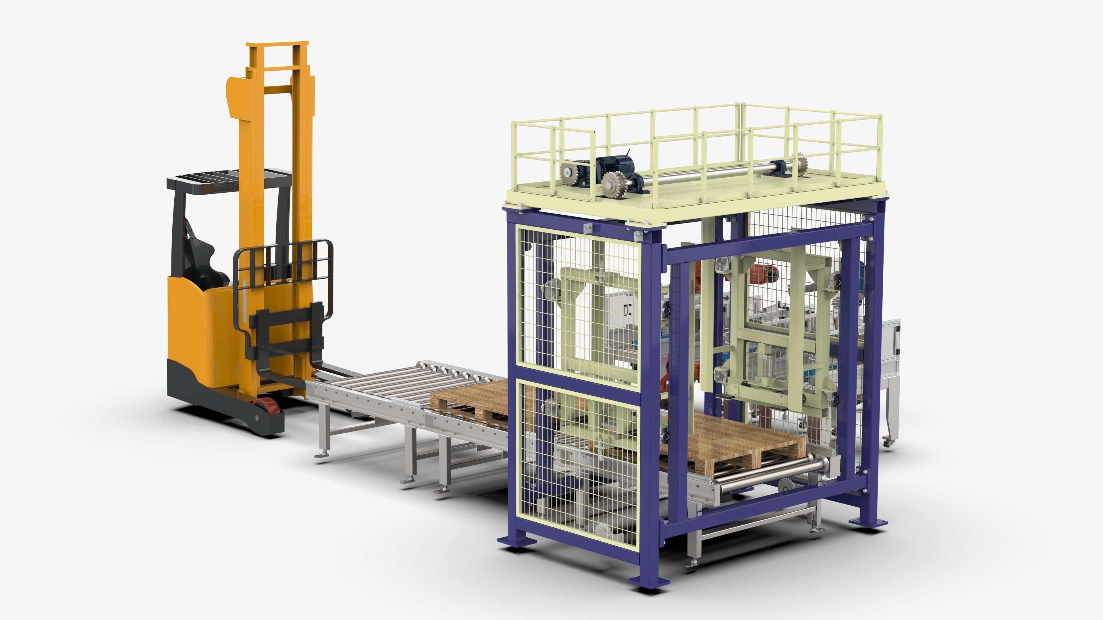 Automatic Cartons Packaging and Palletizing Machine 3D model_3