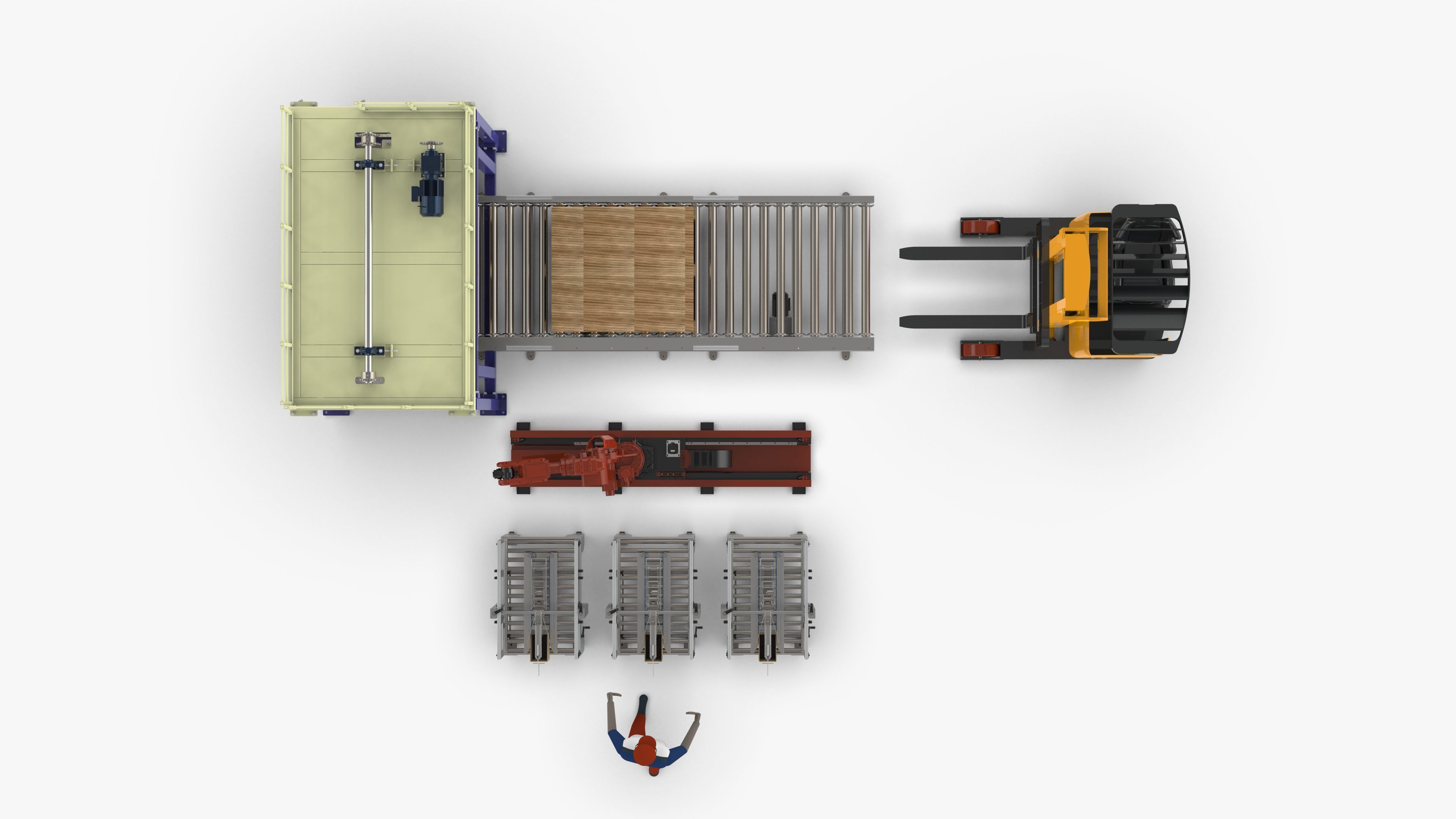 Automatic Cartons Packaging and Palletizing Machine 3D model_9