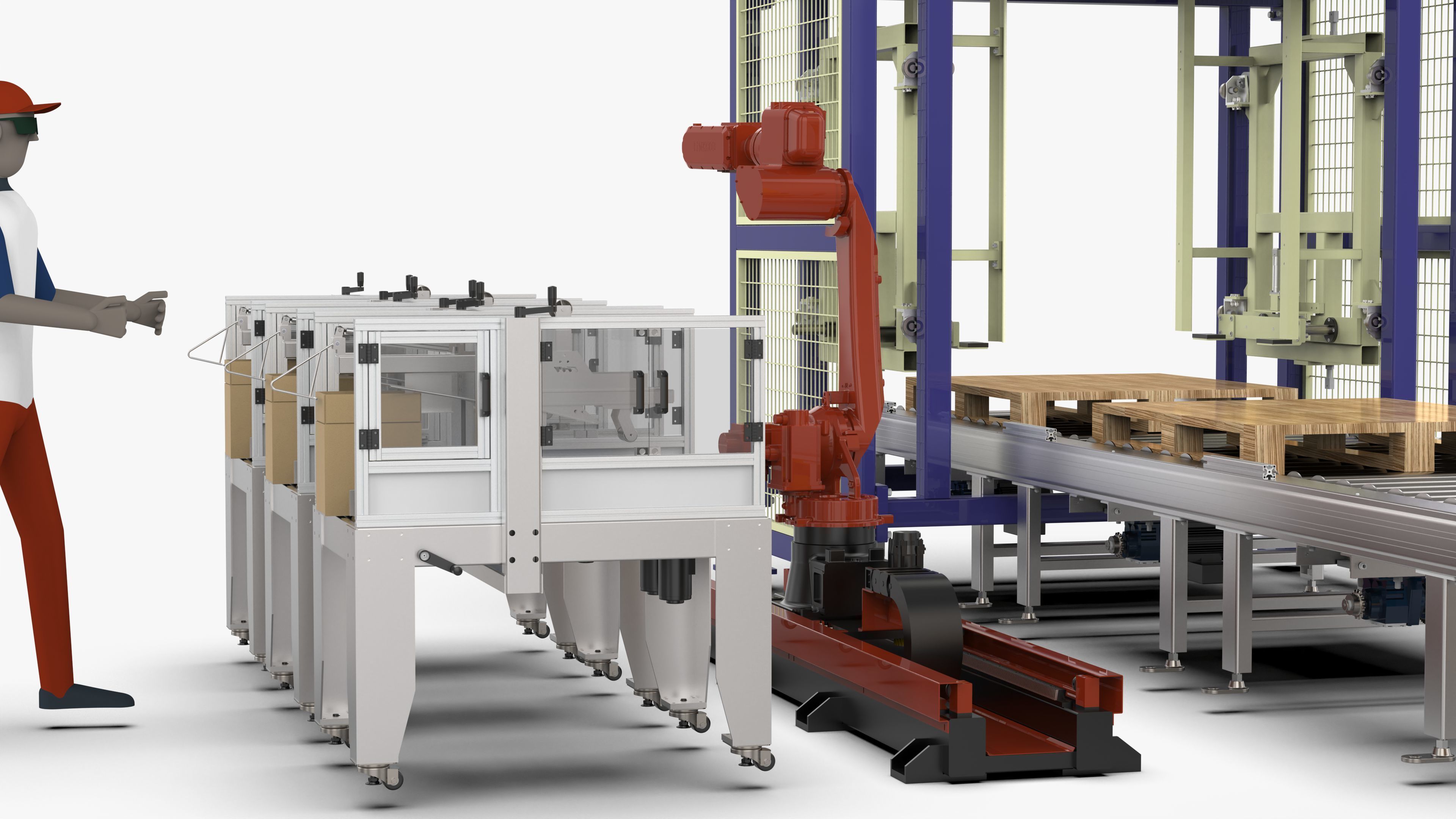Automatic Cartons Packaging and Palletizing Machine 3D model_19