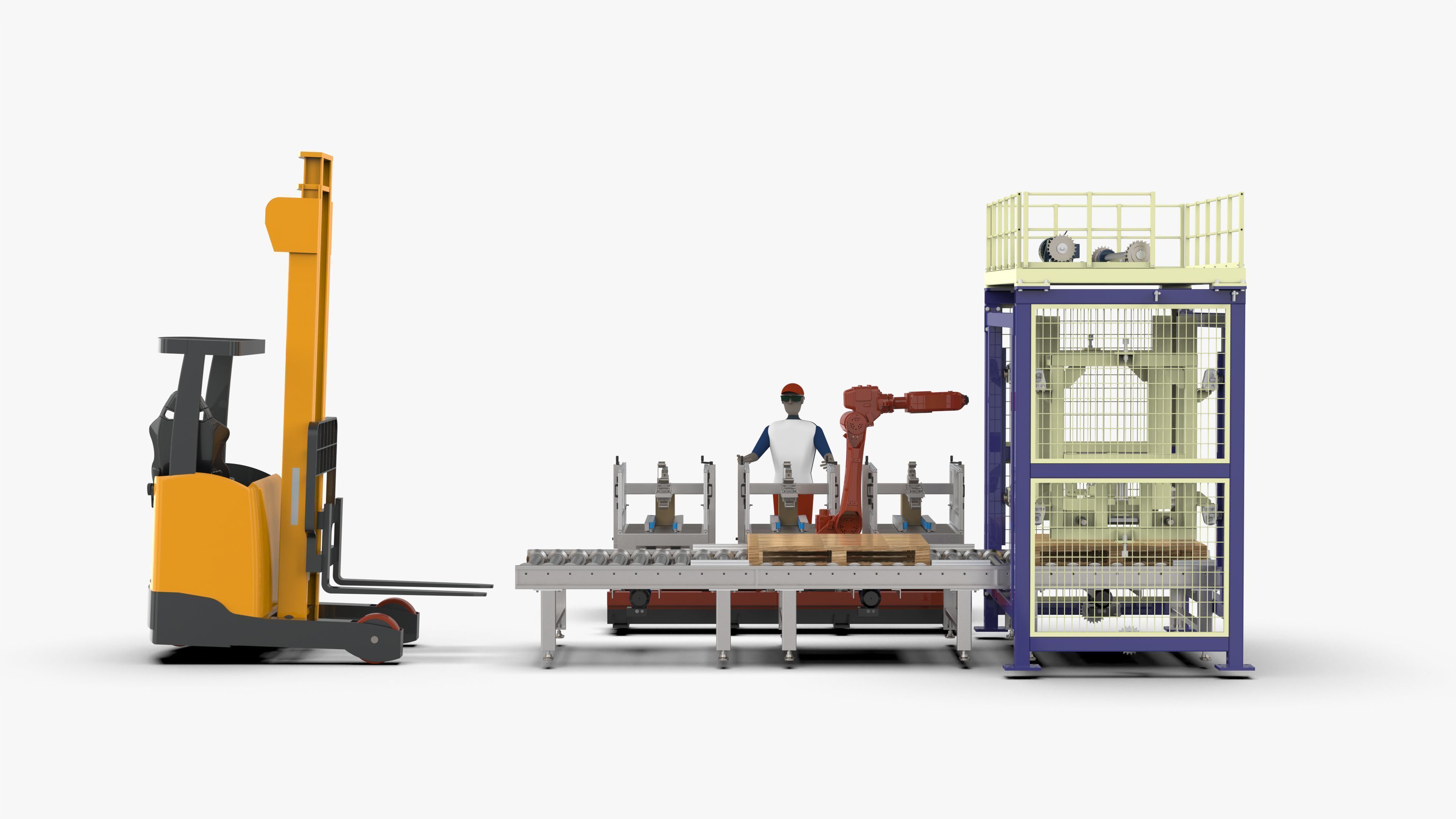 Automatic Cartons Packaging and Palletizing Machine 3D model_6