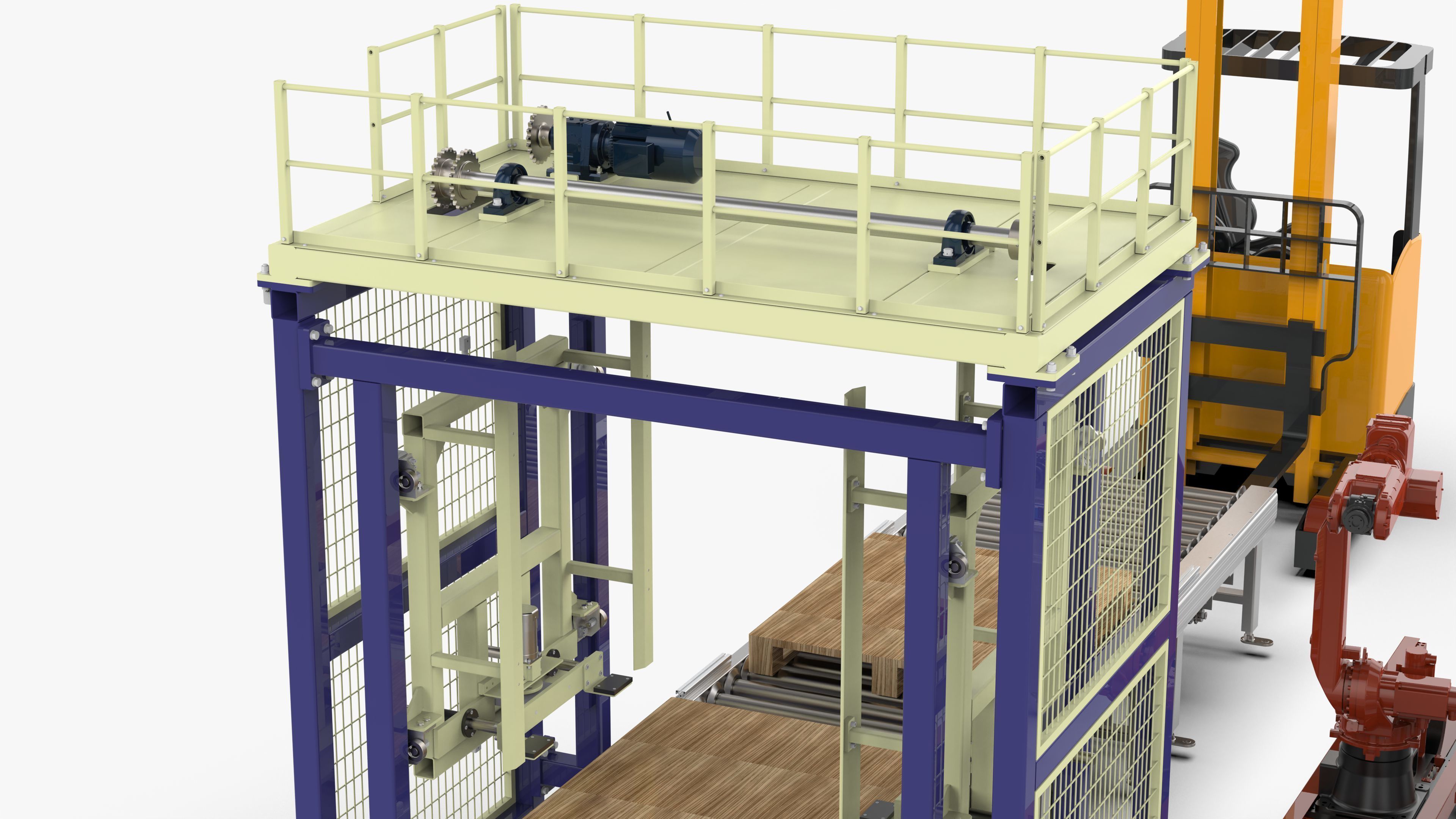 Automatic Cartons Packaging and Palletizing Machine 3D model_16