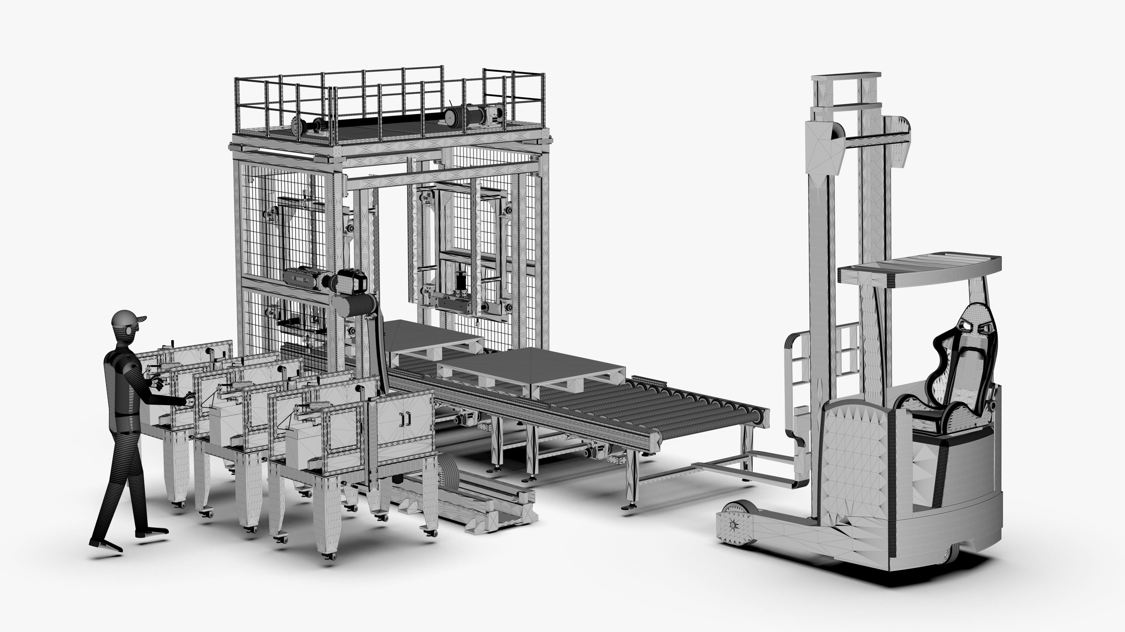 Automatic Cartons Packaging and Palletizing Machine 3D model_20