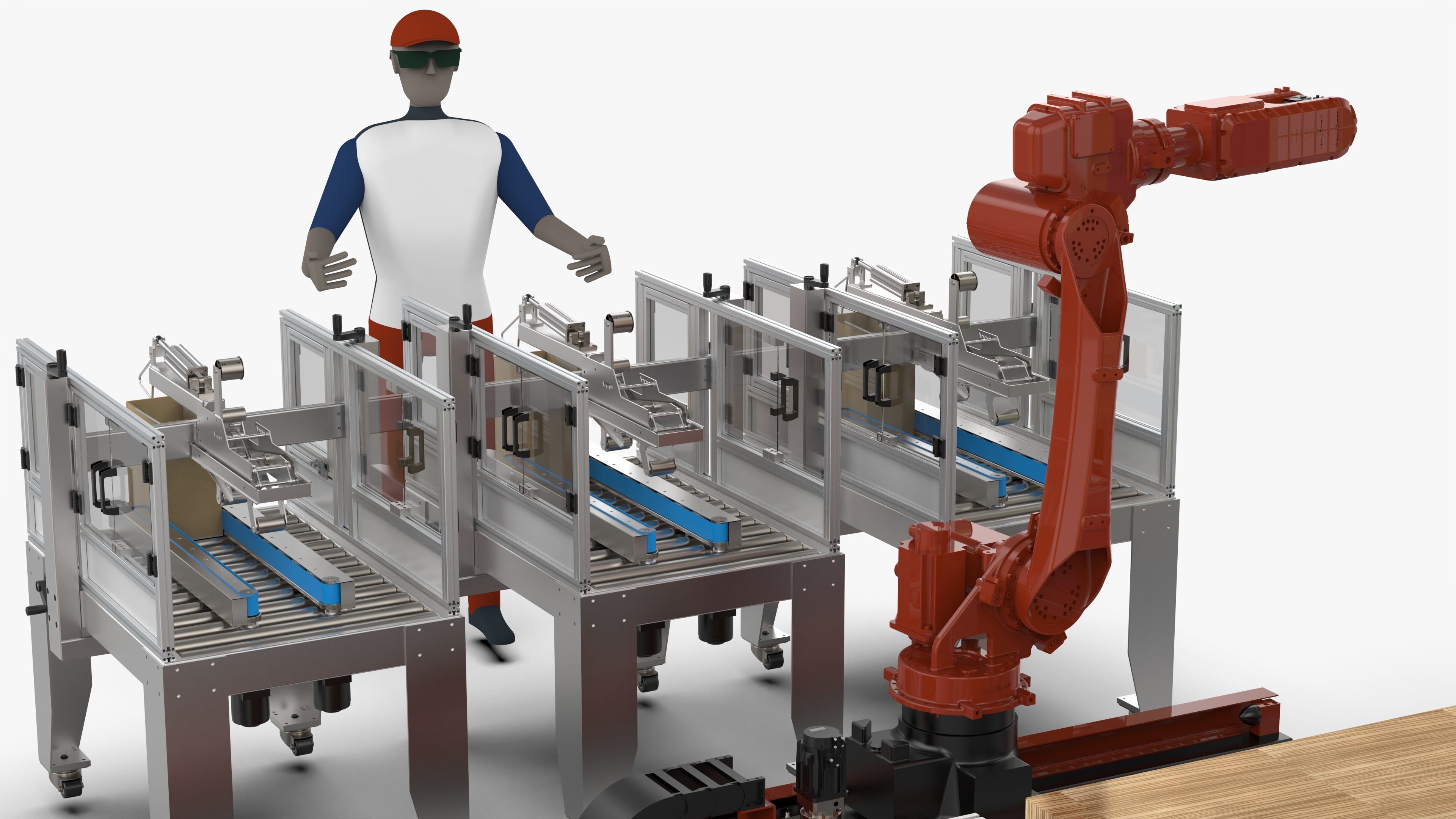 Automatic Cartons Packaging and Palletizing Machine 3D model_10
