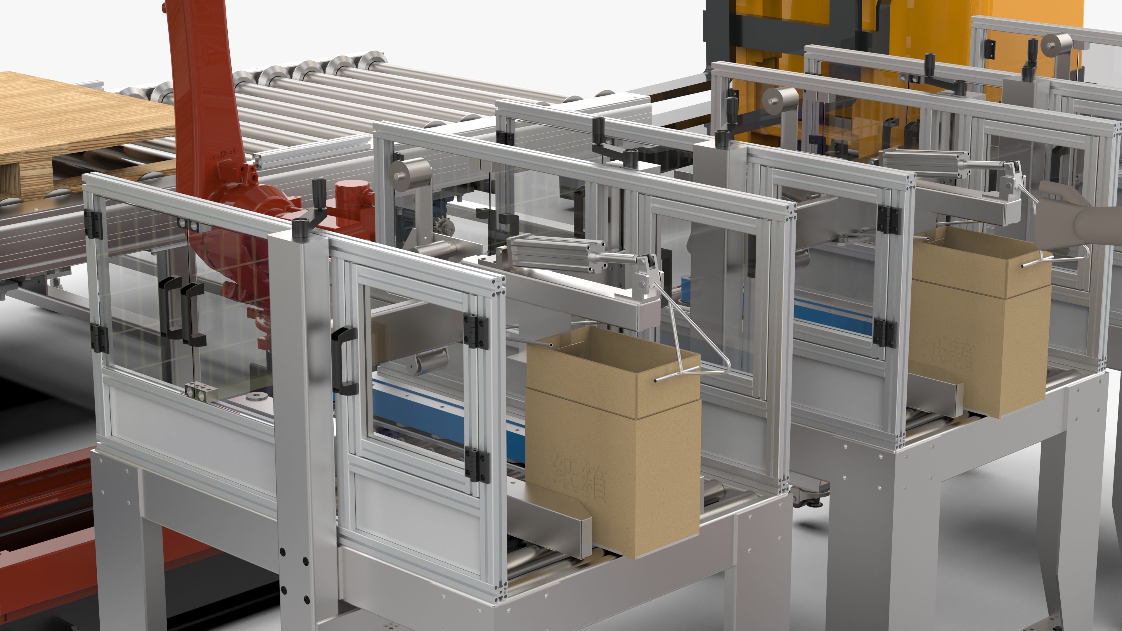 Automatic Cartons Packaging and Palletizing Machine 3D model_11