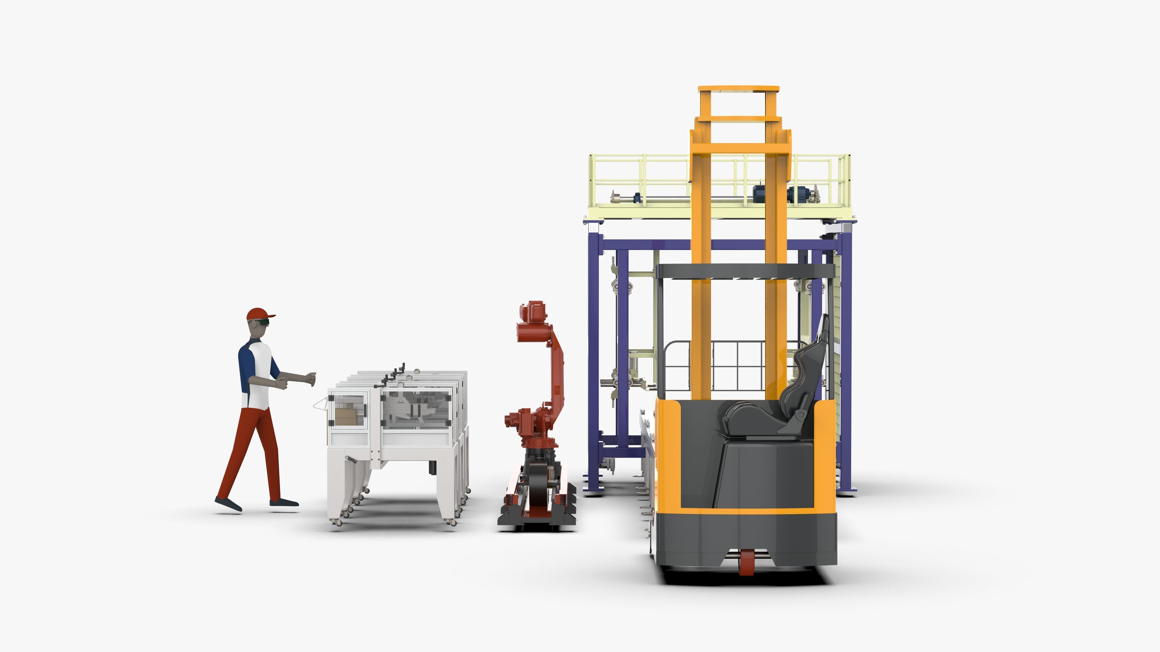 Automatic Cartons Packaging and Palletizing Machine 3D model_7