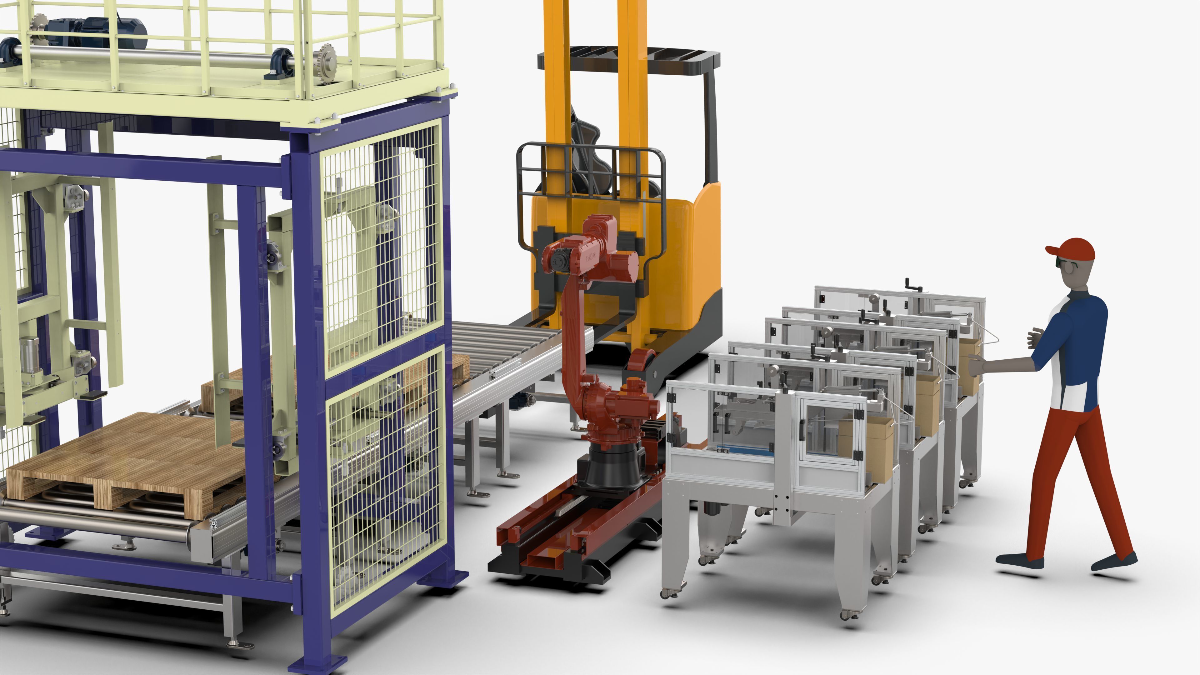 Automatic Cartons Packaging and Palletizing Machine 3D model_14