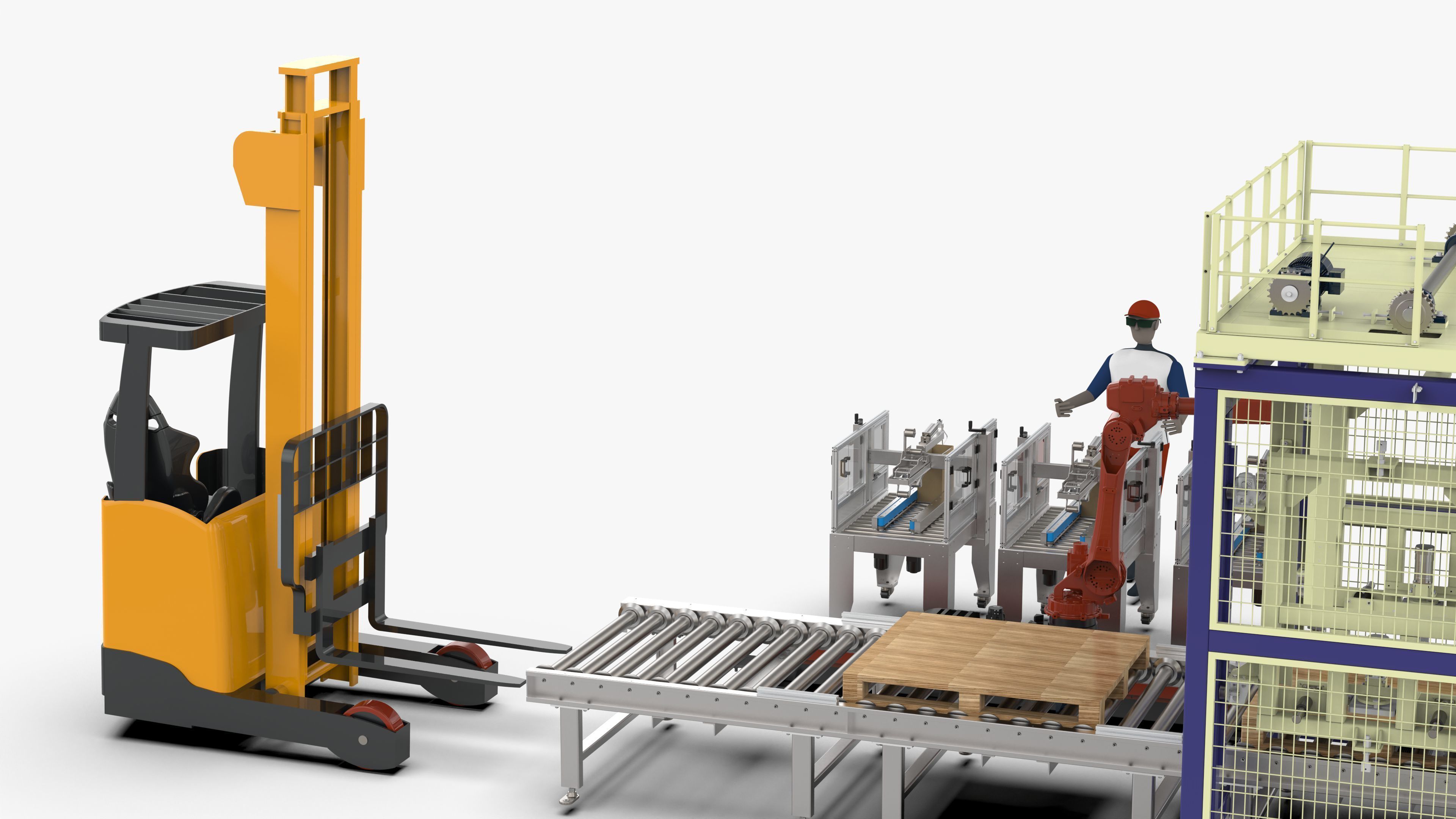 Automatic Cartons Packaging and Palletizing Machine 3D model_18