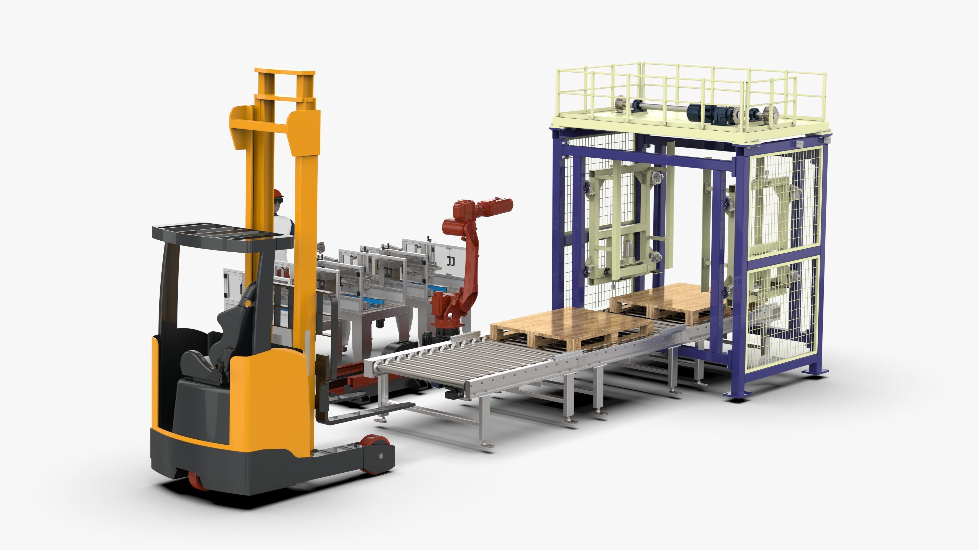 Automatic Cartons Packaging and Palletizing Machine 3D model_4