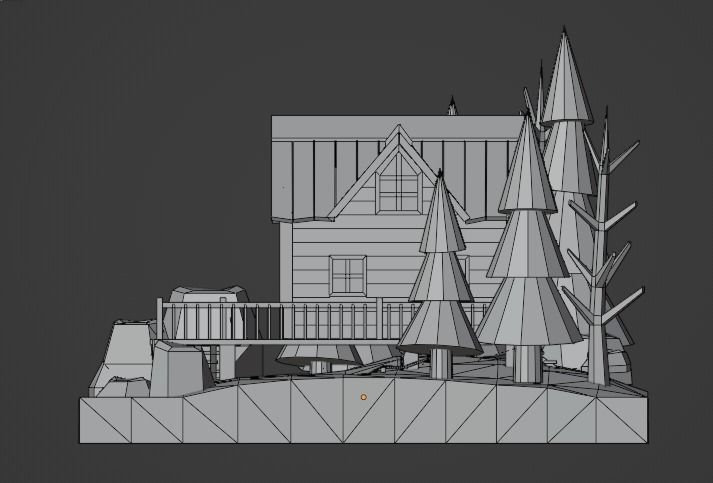 Low Poly Wooden House 3 Low-poly 3D model_7