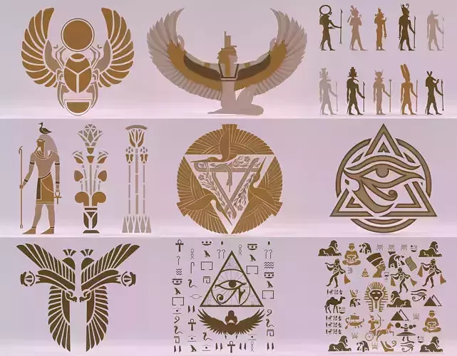 10 Models - Egyptian Symbols - Collection 03