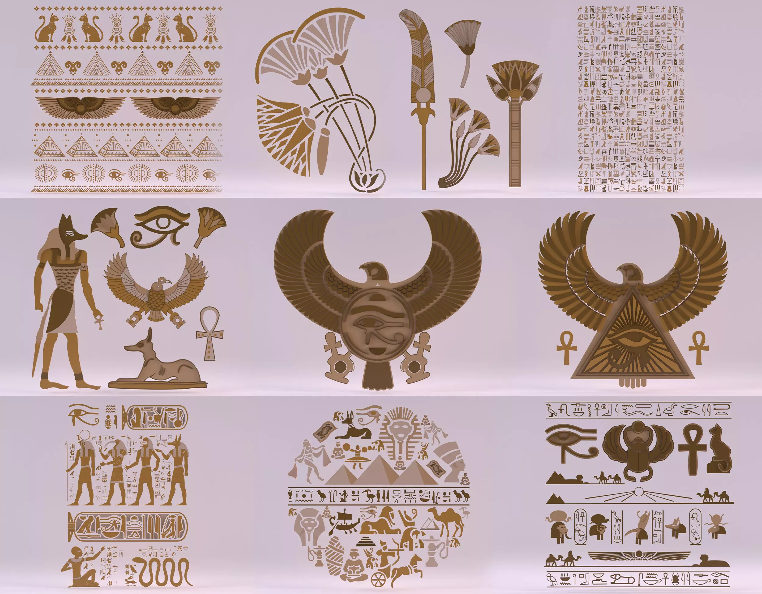 10 Models - Egyptian Symbols - Collection 04 _0