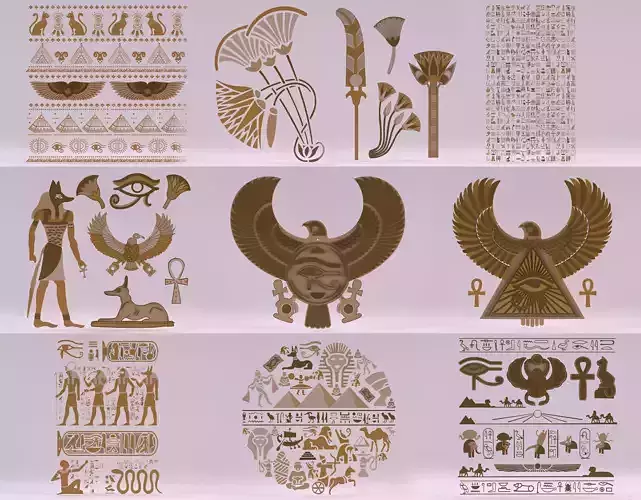 10 Models - Egyptian Symbols - Collection 04