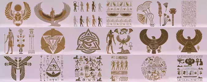 20 Models - Egyptian Symbols - Bundle 02