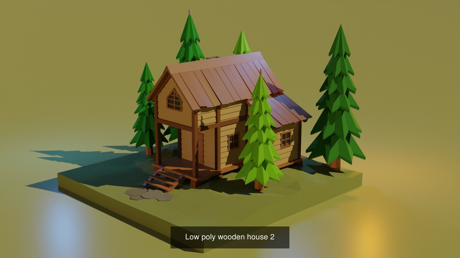 Low Poly Wooden House Pack 3D Model Collection_5