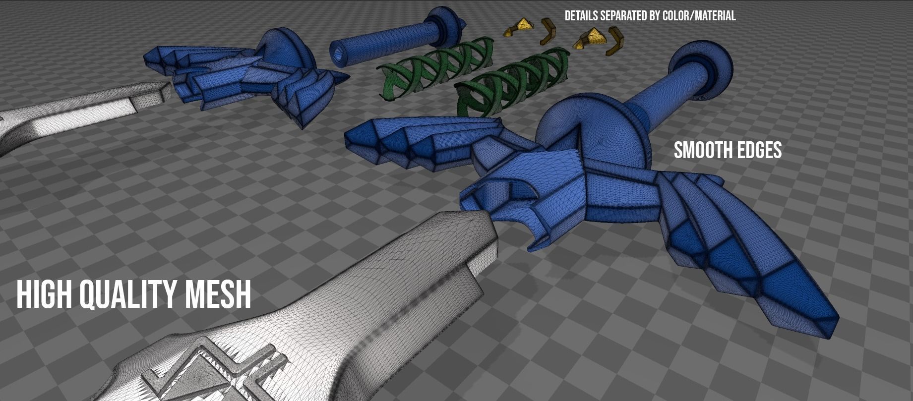 Hd Master Sword - Game Accurate Sword - Legend Of Zelda 3D print model_5