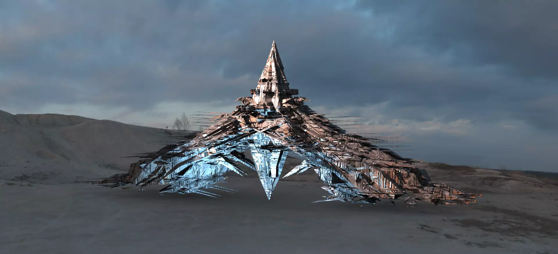 Amon Ra Sci fi Pyramid Dark Tower 3 3D model_0