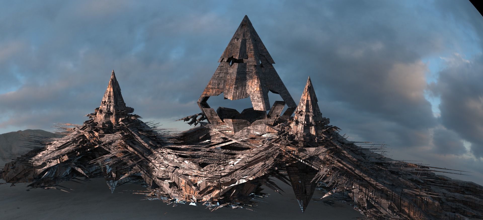 Amon Ra Sci fi Pyramid City 1  3D model_1