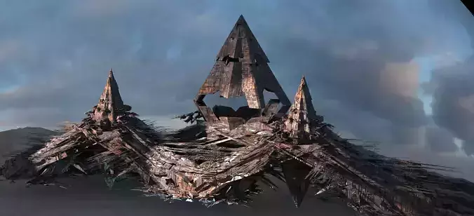 Amon Ra Sci fi Pyramid City 1  3D model