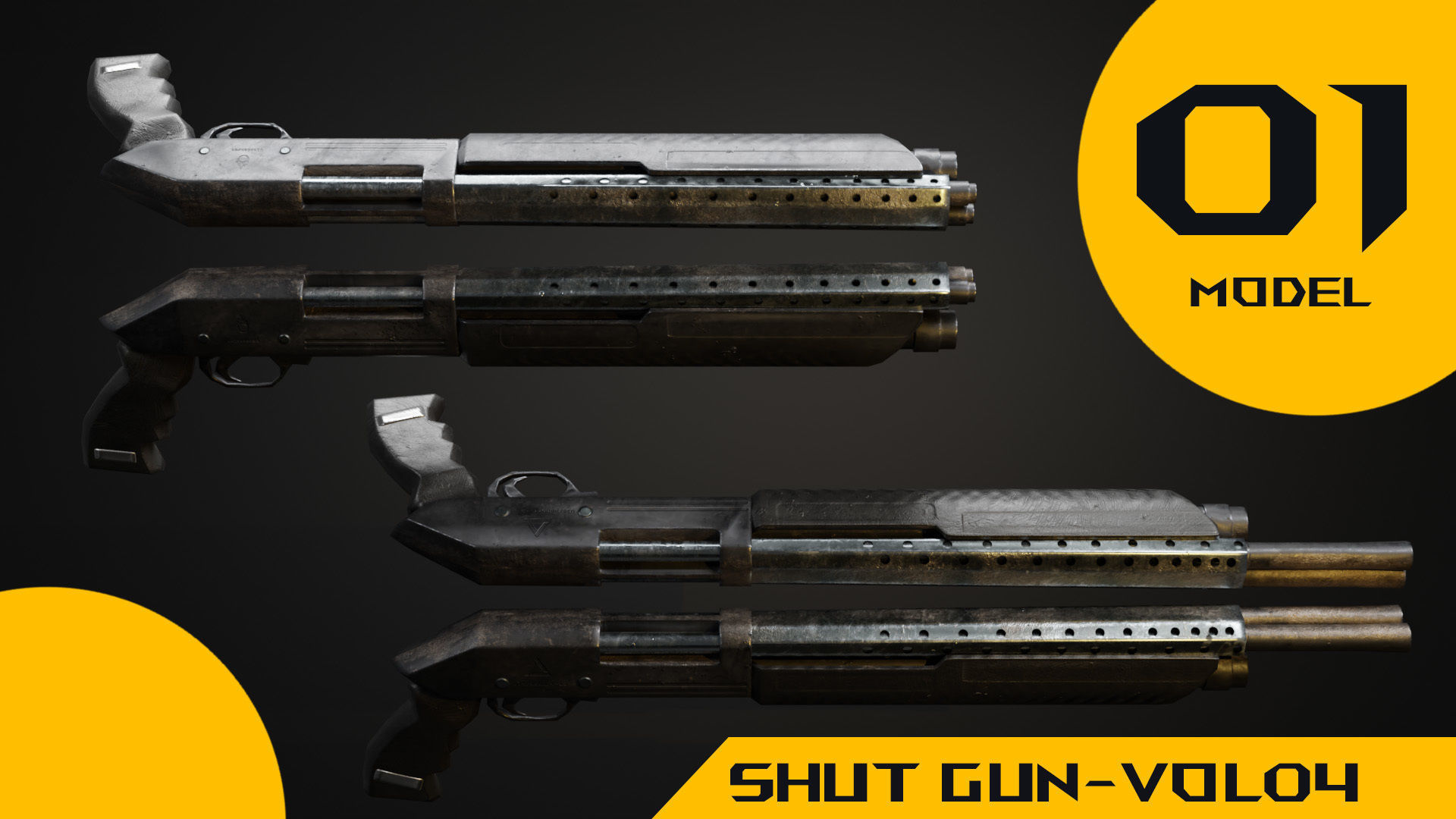 Gun -4 shut gun 3D mode -vol 04  Low-poly 3D model_7
