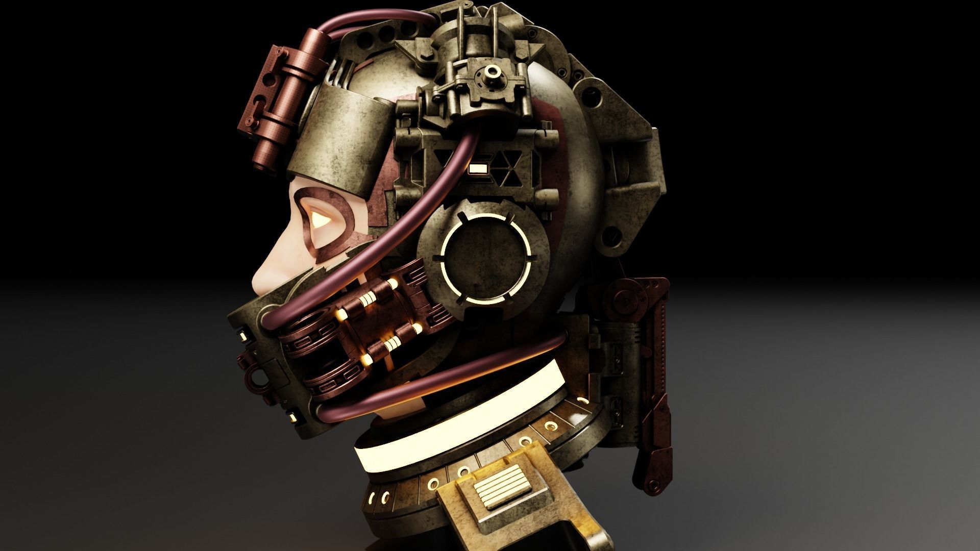 Sci-fi Character Cyborg 008 3D model_5