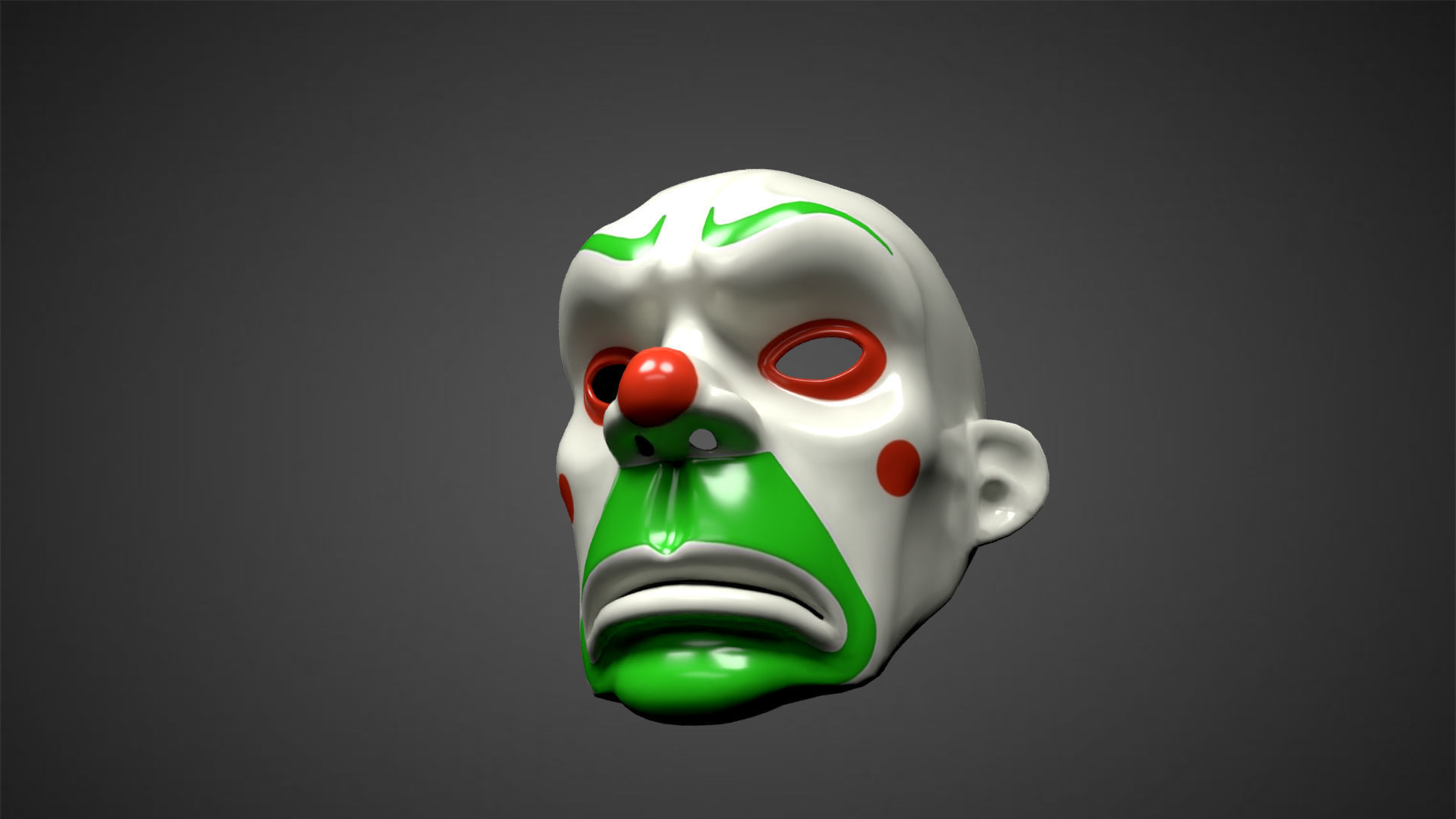 Joker Mask Low Poly Low-poly 3D model_8