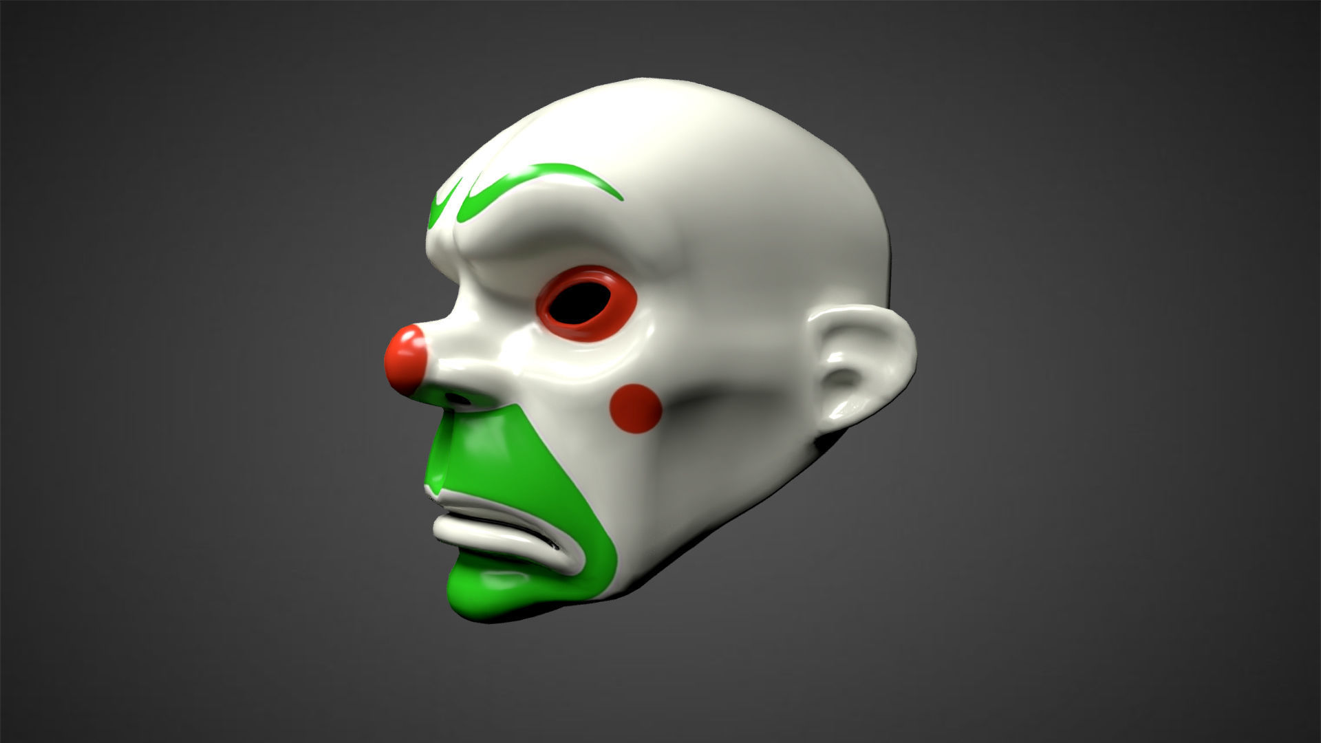 Joker Mask Low Poly Low-poly 3D model_4