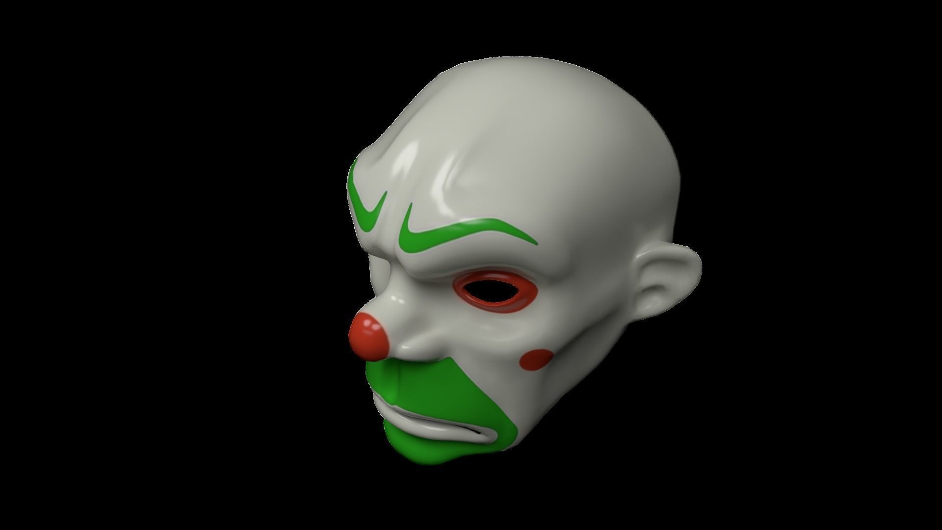 Joker Mask Low Poly Low-poly 3D model_9