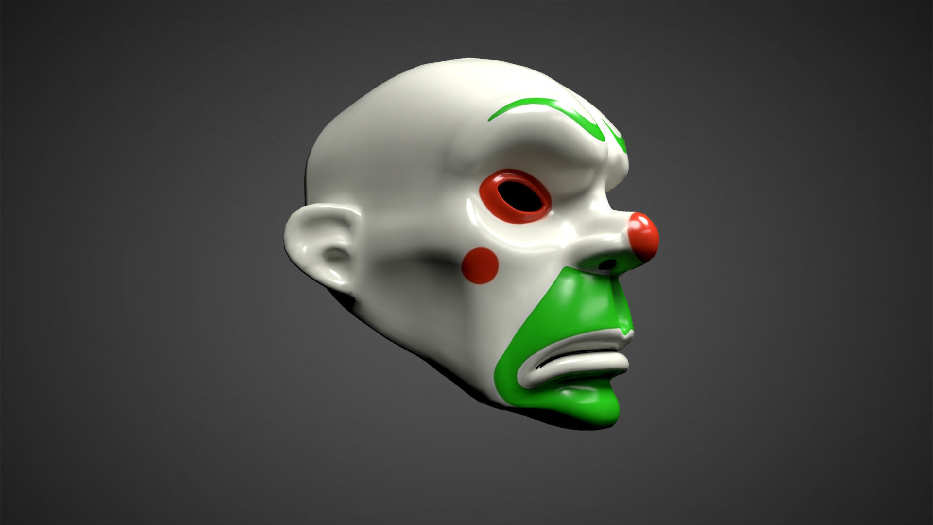 Joker Mask Low Poly Low-poly 3D model_6