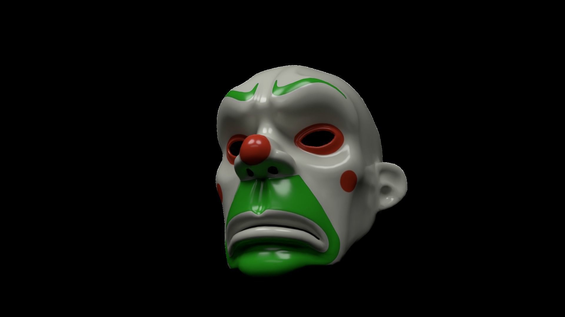 Joker Mask Low Poly Low-poly 3D model_7