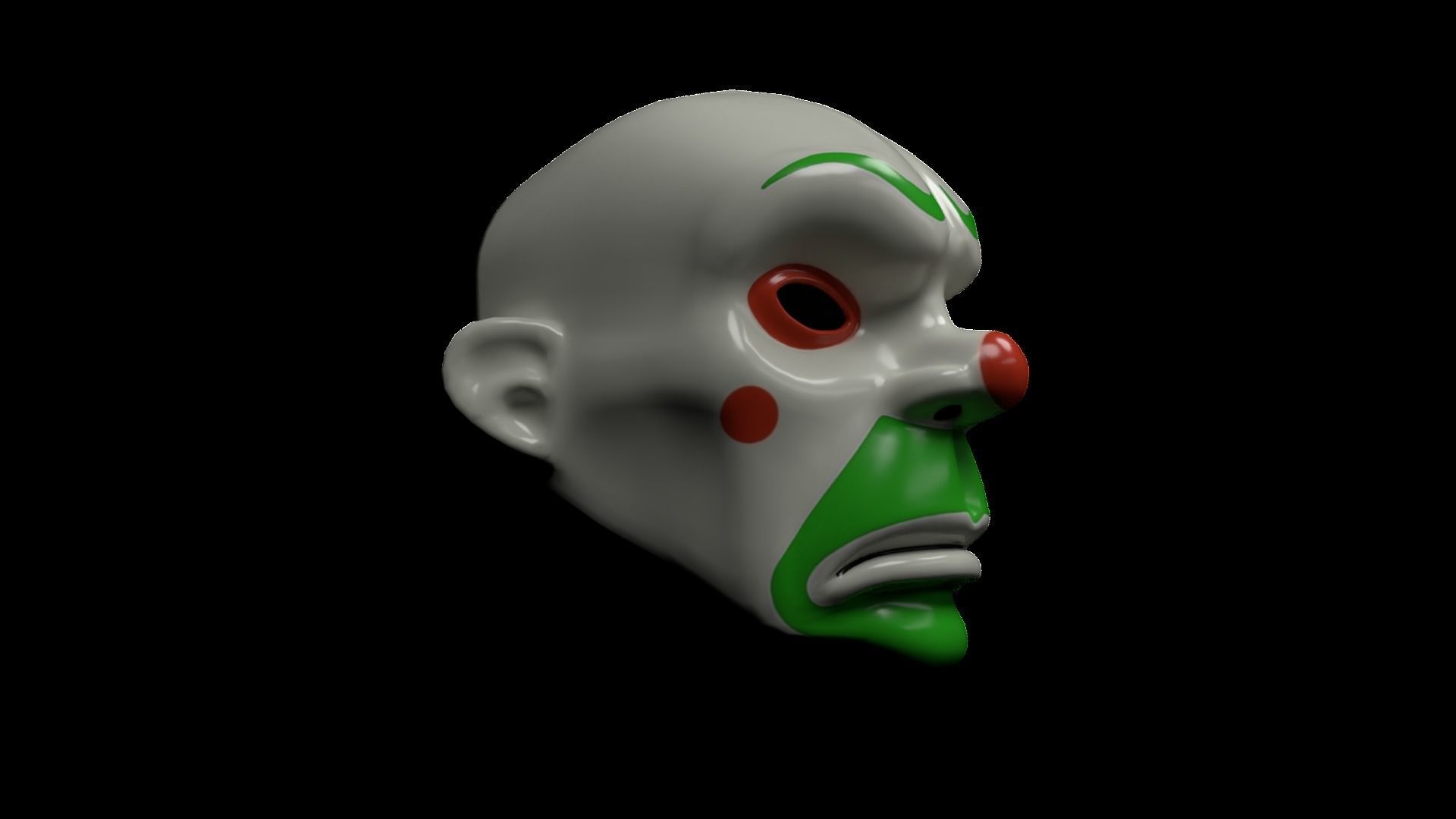Joker Mask Low Poly Low-poly 3D model_5